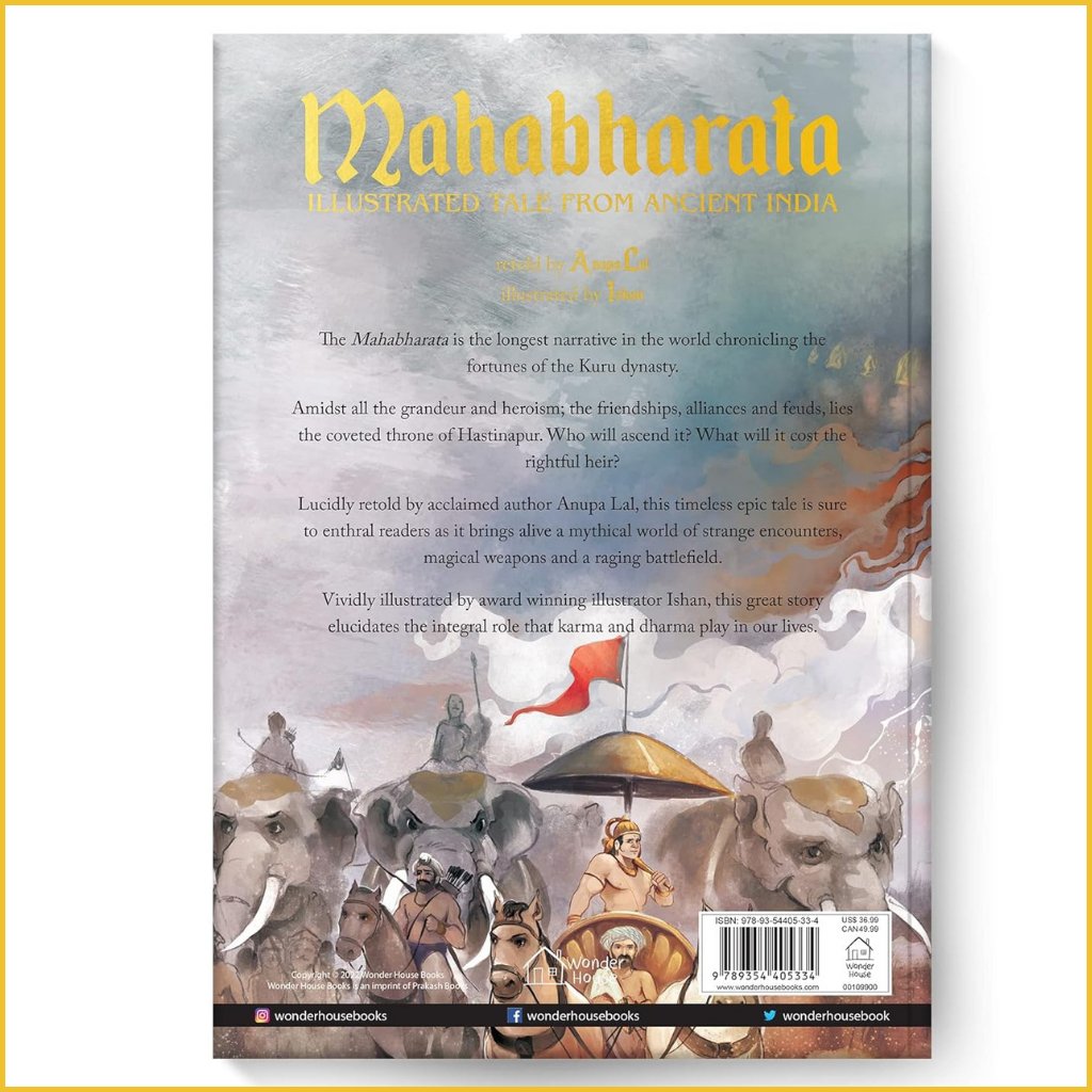 Illustrated Mahabharata For Children : Deluxe Edition-Sanatan Toys-Books-Wonder House-Back Cover