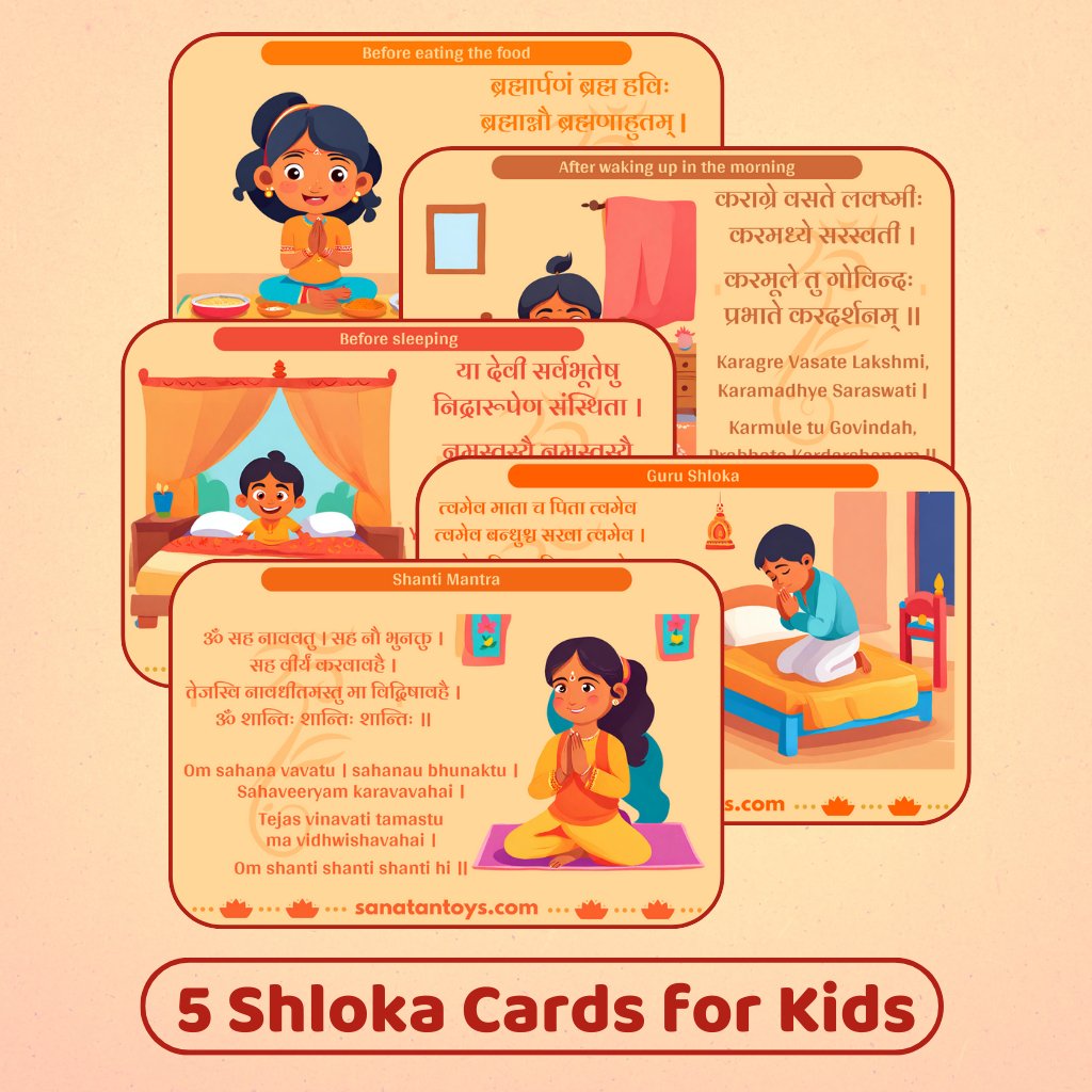 5 Shloka Cards for Kids-Sanatan Toys--Sanatan Toys-Children-Ganesha-Gift