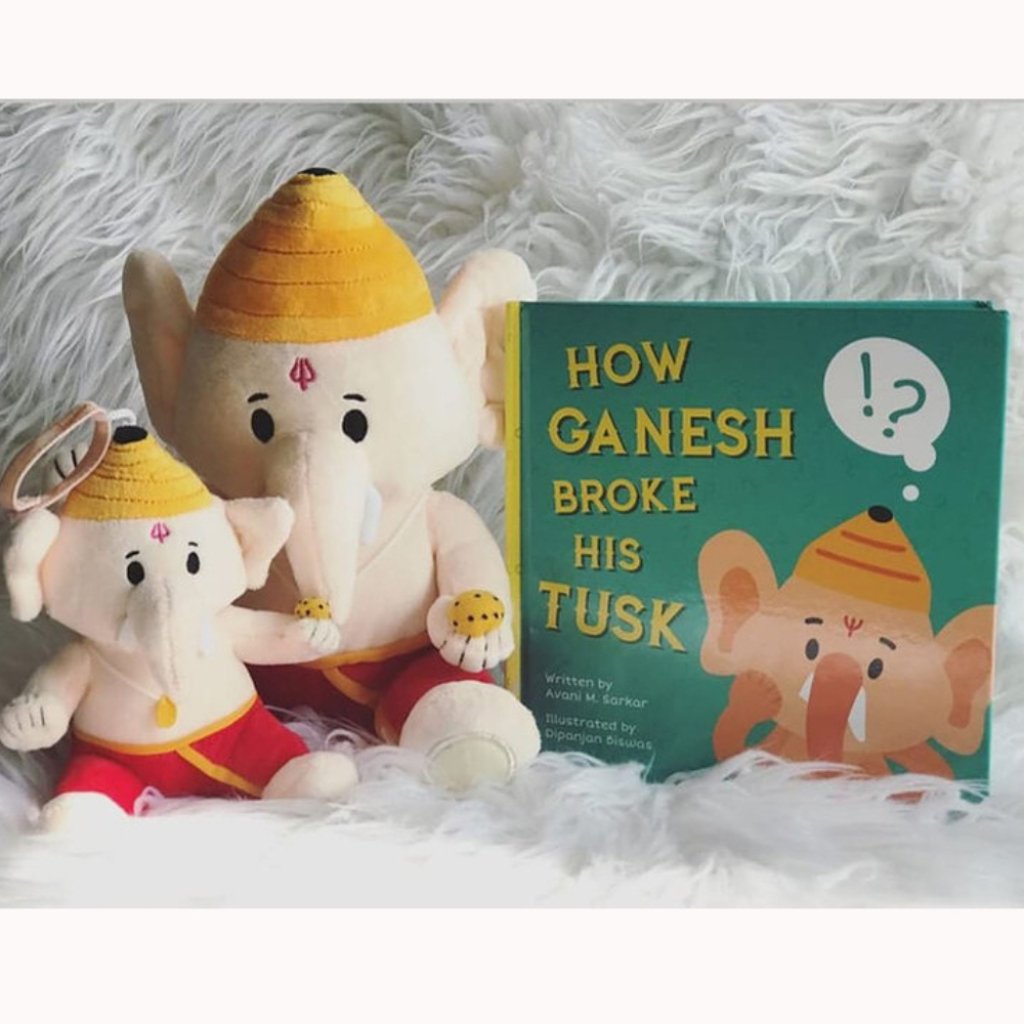 Baby Ganesha Soft Toy-Sanatan Toys-Soft Toys-Modi Toys-Book-Big 11"-Ganesha