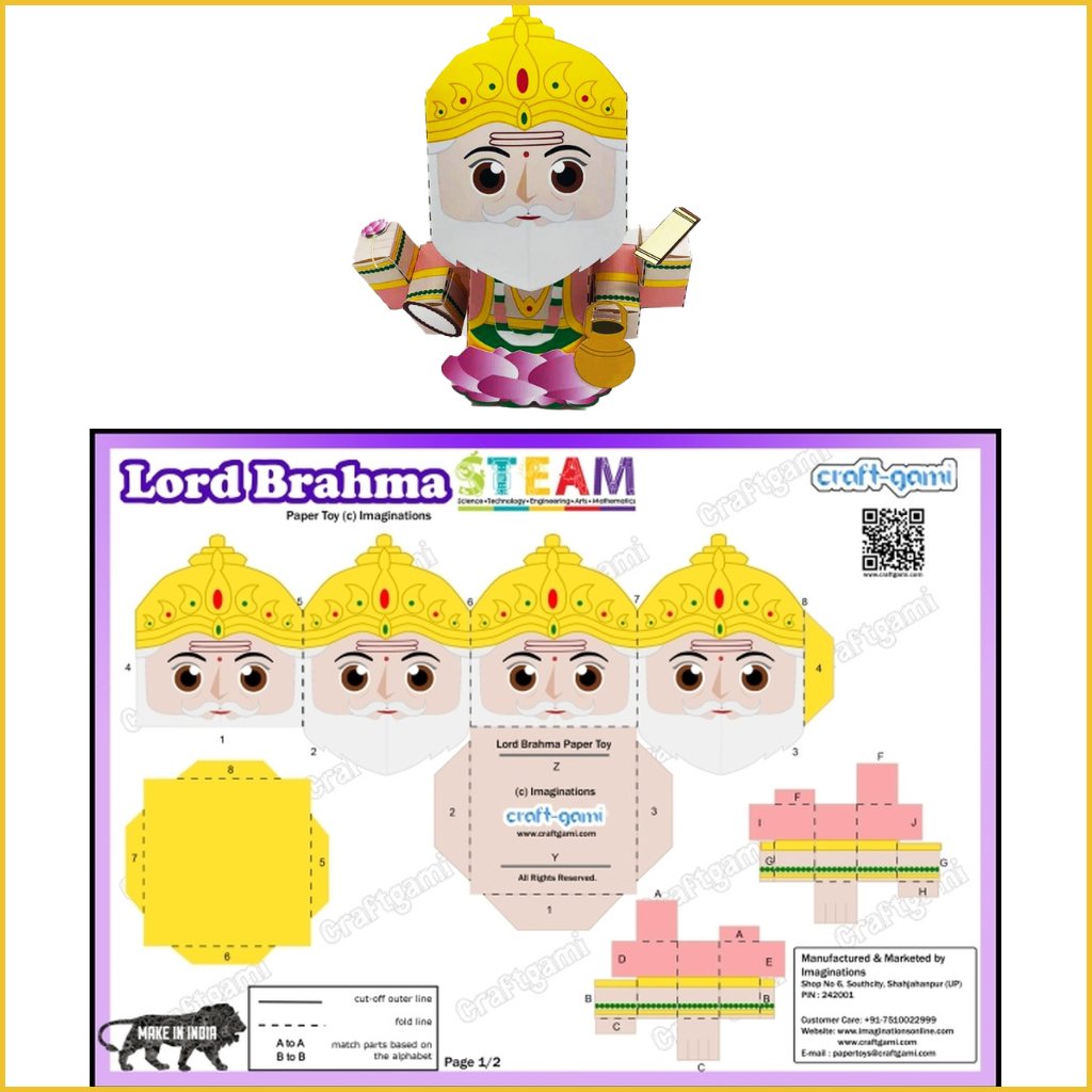 Craftgami - Paper Toys - DIY Kits for Kids - Sanatan Toys - Soft Toys - Craftgami - Baby - Book - Children