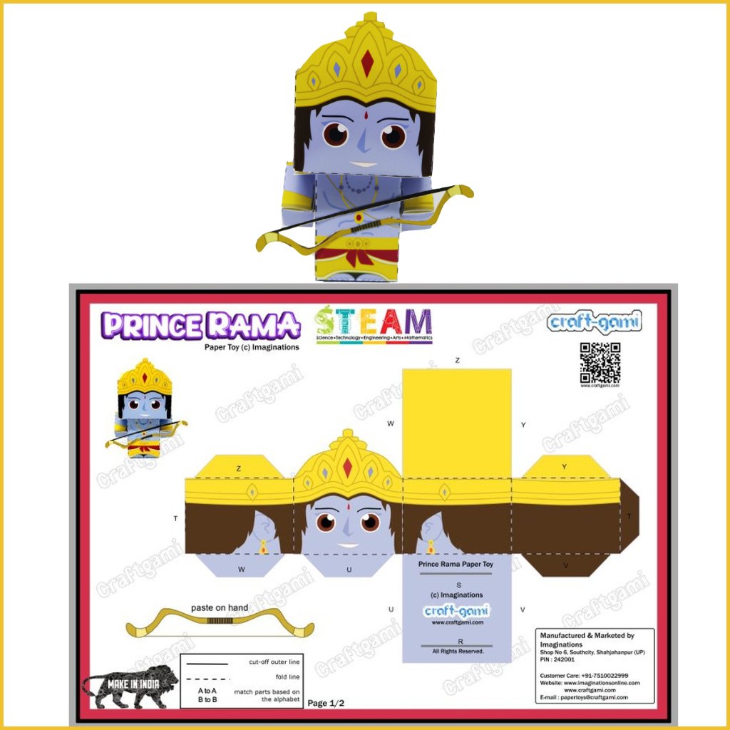 Craftgami - Paper Toys - DIY Kits for Kids - Sanatan Toys - Soft Toys - Craftgami - Baby - Book - Children