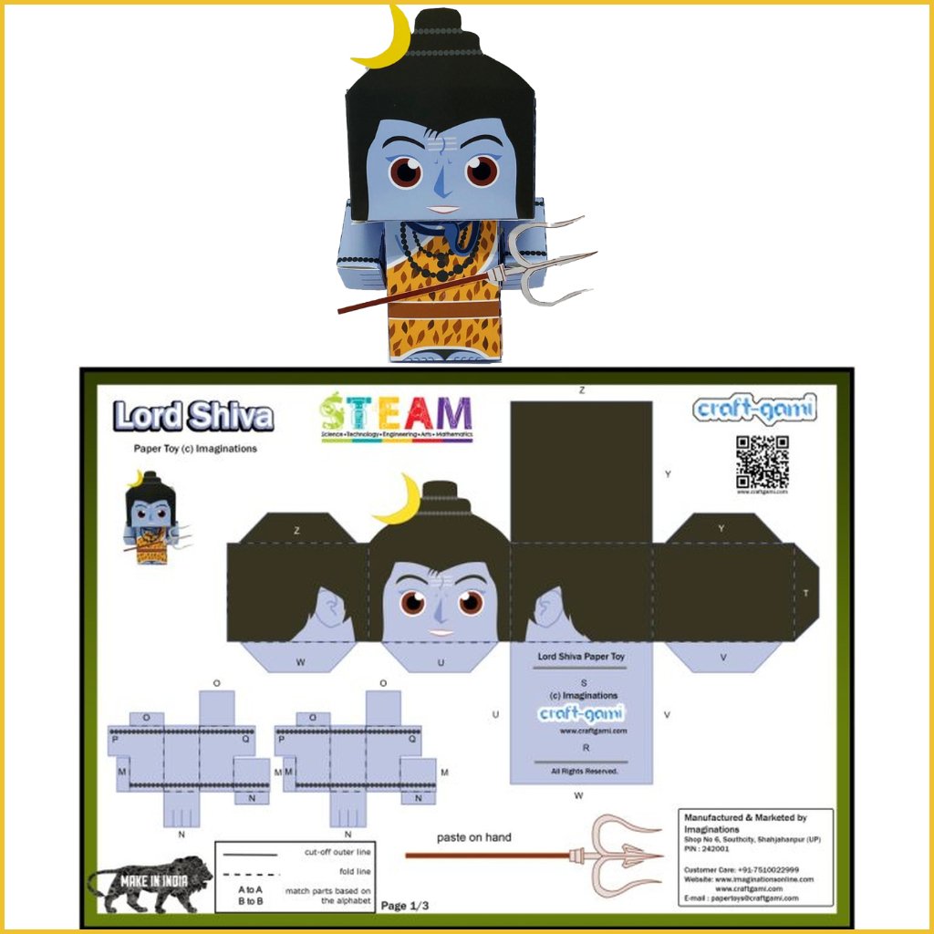 Craftgami - Paper Toys - DIY Kits for Kids - Sanatan Toys - Soft Toys - Craftgami - Baby - Book - Children