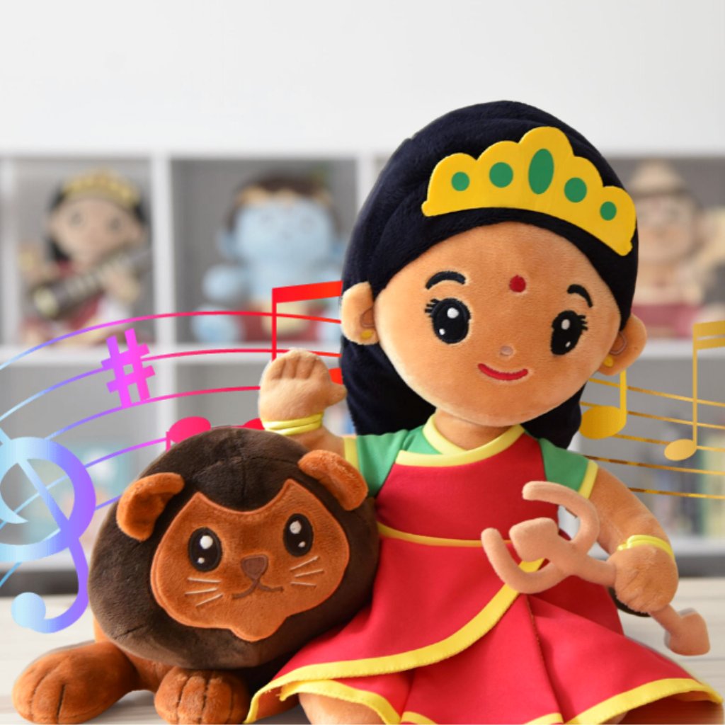 Durga Devi Soft Toy-Sanatan Toys-Soft Toys-Modi Toys-Mantra Singing -Big 11"-Devi