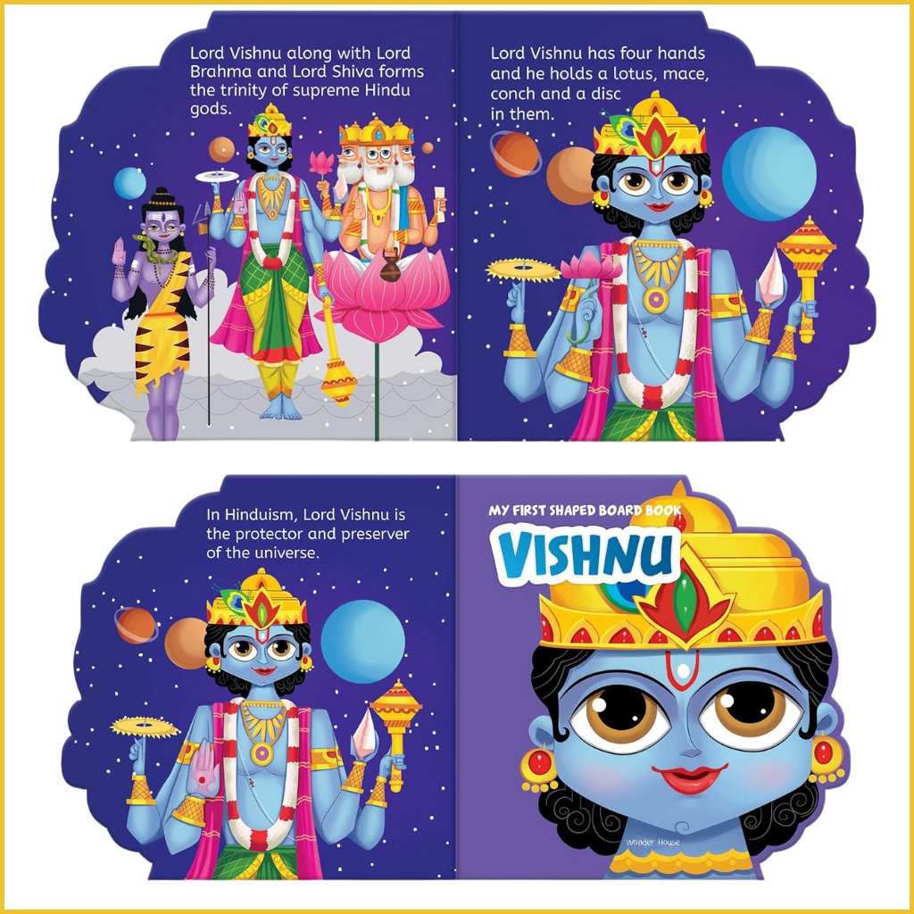 My First Shaped Board Book - Illustrated-Sanatan Toys-Books-Wonder House-Children-Vishnu-Page