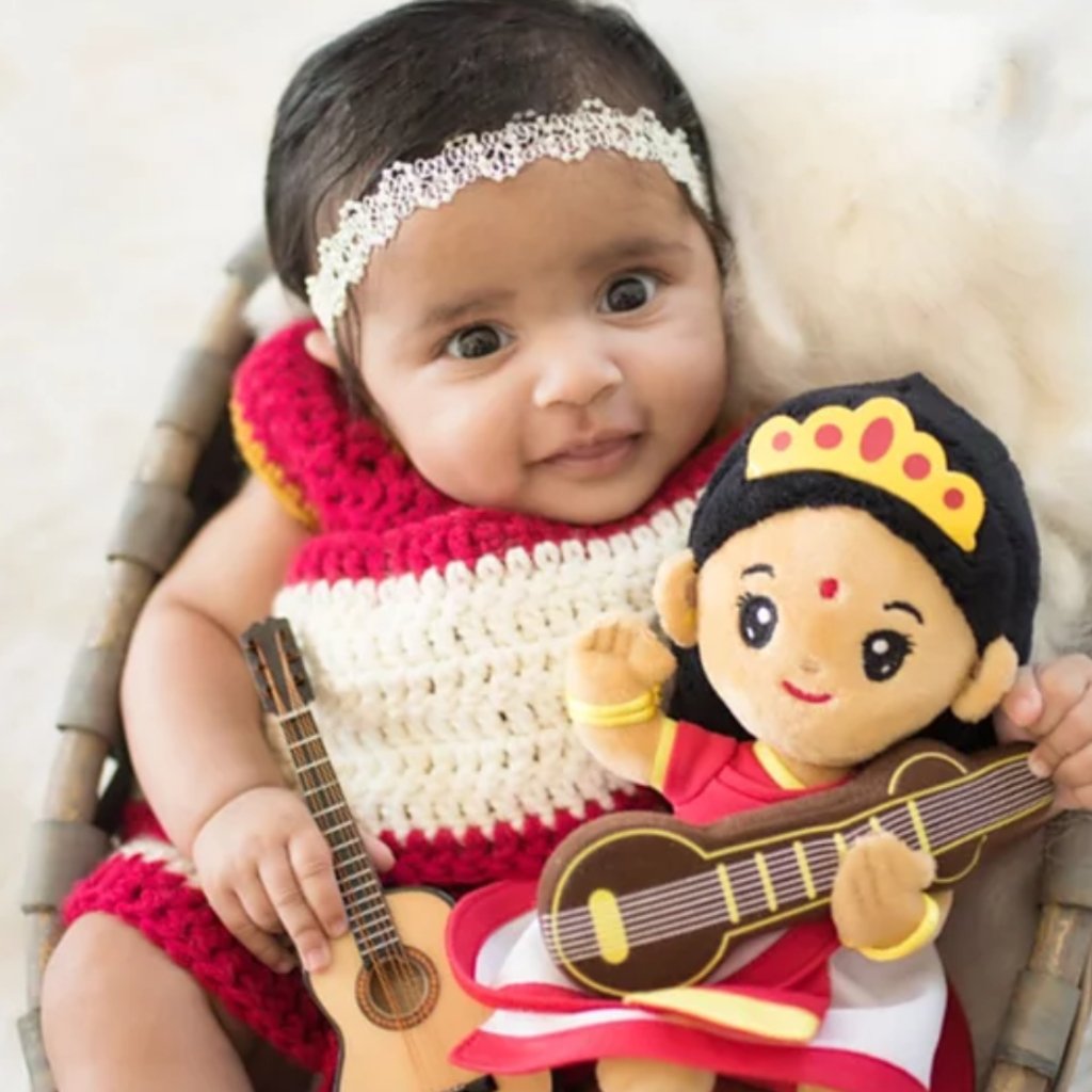 Saraswati Devi Soft Toy-Sanatan Toys-Soft Toys-Modi Toys-Baby-Big 11"-Devi