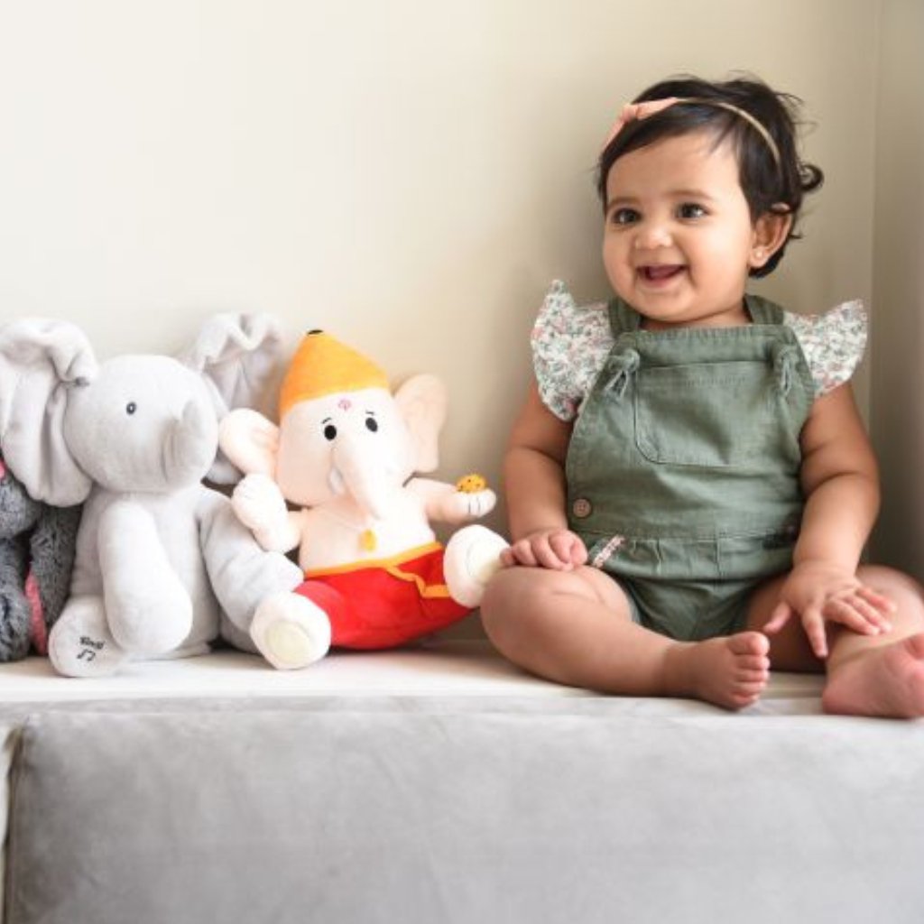 Baby Ganesha Soft Toy-Sanatan Toys-Soft Toys-Modi Toys-Mantra-Big 11"-Ganesha