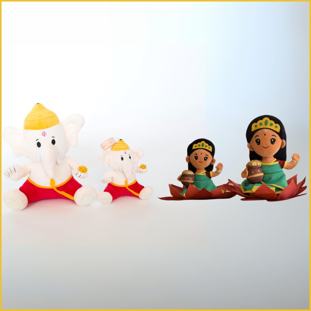 Combo - Ganesha - Laxmi Devi-Sanatan Toys-Soft Toys-Modi Toys-Bundle-Children-Family