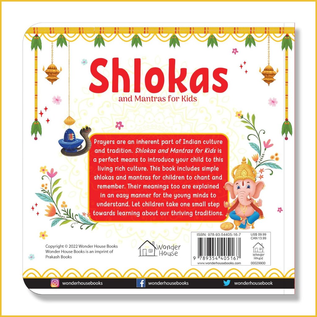 Shlokas and Mantras For Kids --Sanatan Toys-Books-Wonder House-Children-Family-Gift